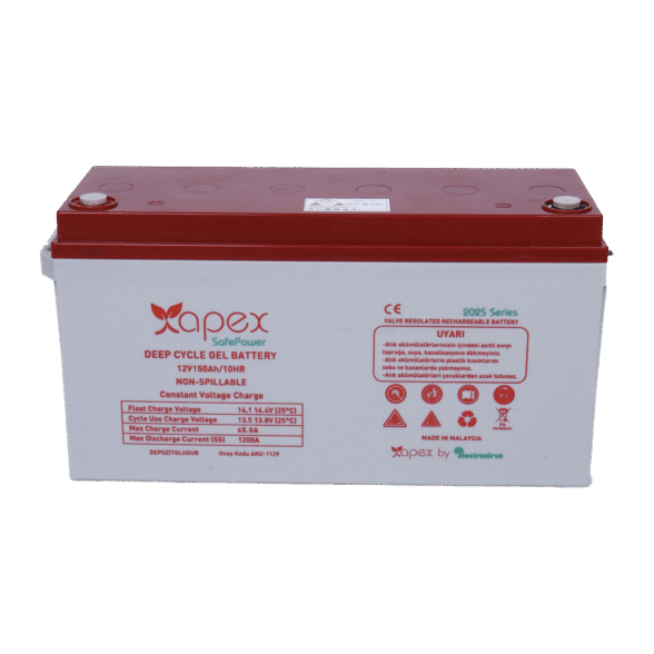 Apex Safepower 12 Volt 150 Amper Jel Akü
