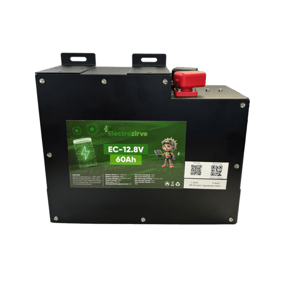 Electrozirve 12.8V 60Ah Slim Kasa Lityum LiFePO4 Batarya