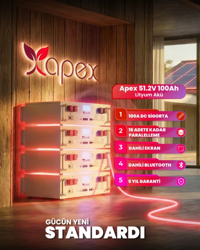 🔋 Apex ile Konforu Depola!
Kesintisiz enerji artık bir ayrıcalık değil.
Apex 51.2V 100Ah LiFePO4 Lityum Akü ile enerjini güvenle depola, hayatına konfor kat.
✔ Yüksek çevrim ömrü
✔ Güçlü performans
✔ Güvenli ve uzun ömürlü yapı
✔ Ev, villa, karavan ve off-grid sistemler için ideal çözüm
Enerjini kontrol altına al,
geleceğin gücünü bugünden yaşa. ☀️⚡
👉 Detaylı bilgi:
🌐 www.electrozive.com
#Electrozirve #ApexEnergy #ApexAkü #EnerjiniDepola #GeleceğinEnerjisi