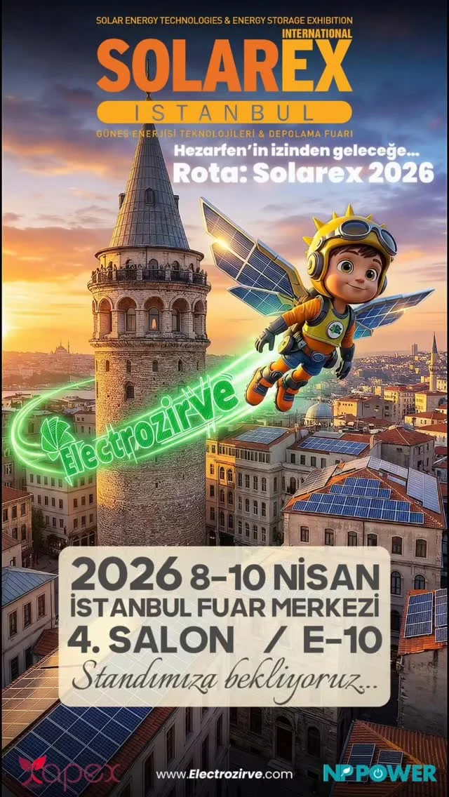 Geleceğin enerjisi, tarihin kalbiyle buluşuyor! ☀️

Güneş enerjisi çözümlerinde Türkiye’nin öncü markalarından Electrozirve olarak, Türkiye’nin en büyük güneş enerjisi buluşmalarından biri olan 18. Solarex İstanbul Fuarı’nda yerimizi alıyoruz. Sektörün nabzını birlikte tutmak, yenilikçi ve dijital enerji çözümlerimizi yakından keşfetmek ve sürdürülebilir geleceği birlikte konuşmak için tüm iş ortaklarımızı ve dostlarımızı standımıza bekliyoruz.

📍 İstanbul Fuar Merkezi | Hall 4 – E10
📅 8 – 9 – 10 Nisan 2026

Ücretsiz davetiye ve detaylar için solarexistanbul.com adresini ziyaret edebilir, sorularınız için bizimle DM üzerinden iletişime geçebilirsiniz. 🚀

#GüneşEnerjisi #YenilenebilirEnerji #SolarEnergy #GES #solarexistanbul